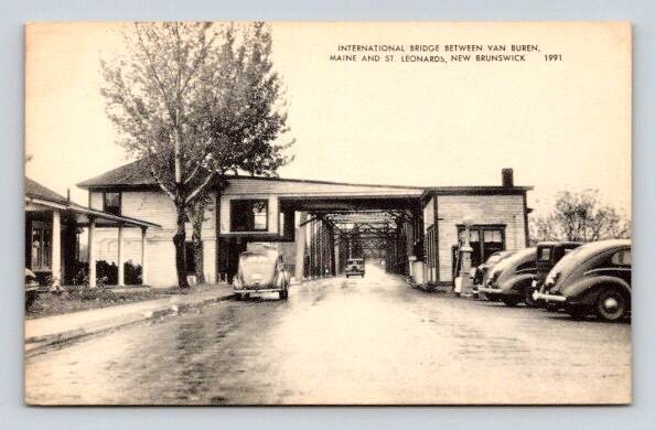 International Bridge Van Buren Maine Photolux Postcard