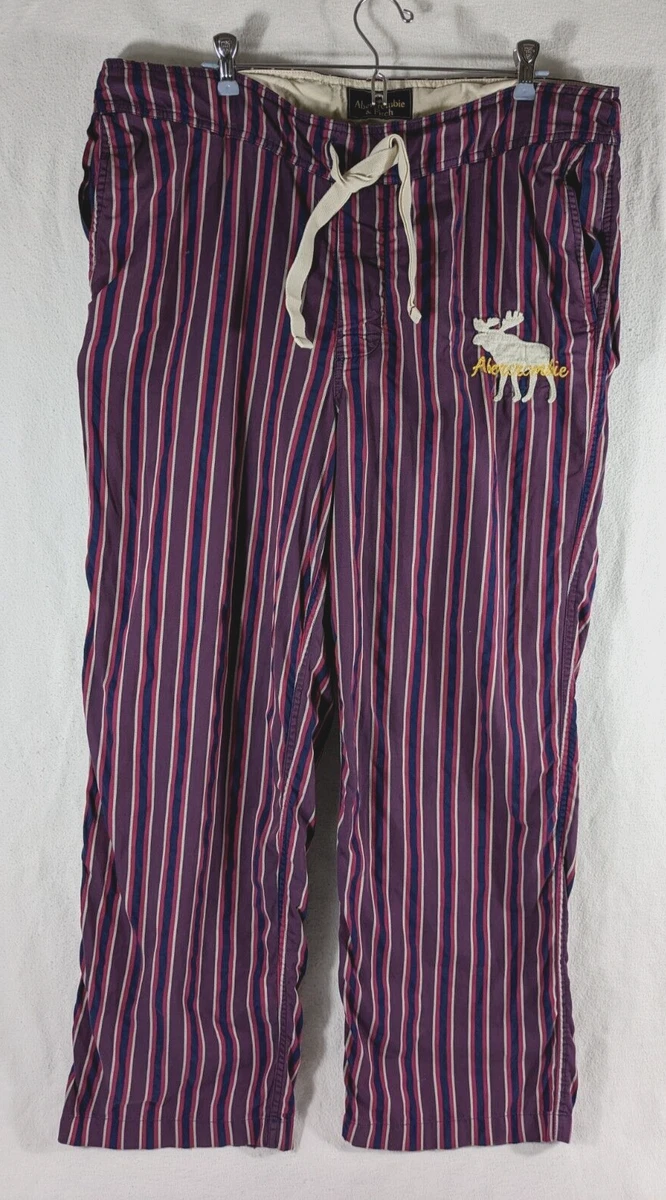 Abercrombie & Fitch Stripe Drawstring Moose Pants Sleep Lounge Crazy Golf  Mens L