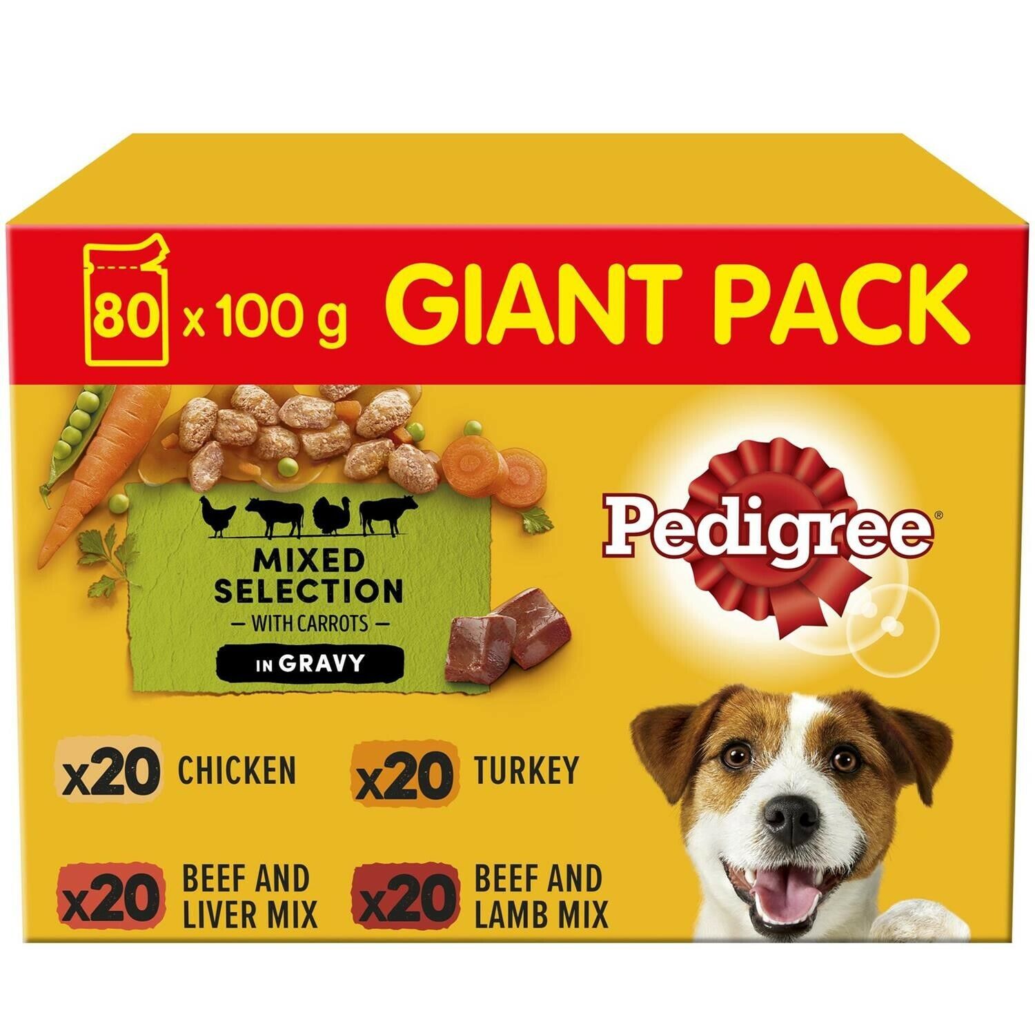 Sale price 80 x Year-end gift 100g Pedigree Adult Wet Mixed Pouches Food Selection Dog in