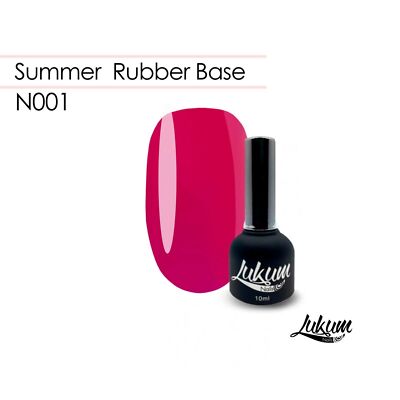 LUKUM NAILS Summer Rubber Base NEON 10ml Colour Base Coat LED UV Gel Nail Polish