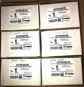 6 Appleton ACP3033BCRS Powertite Grounding Style Metallic Plugs w/Clamp 30A 3W3P
