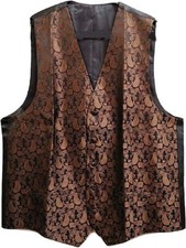 Men's Paisley Waistcoat + Tie + Handkerchief pocket square Set For Suits Wedding