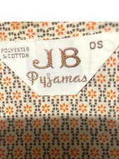 Vintage Pyjamas Set Men's 1950s Summer Pyjamas Floral Print Brown Beige Size M