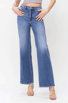 VERVET 90'S Vintage High Rise Loose Jean Cotton Blend Blue Stone Wash