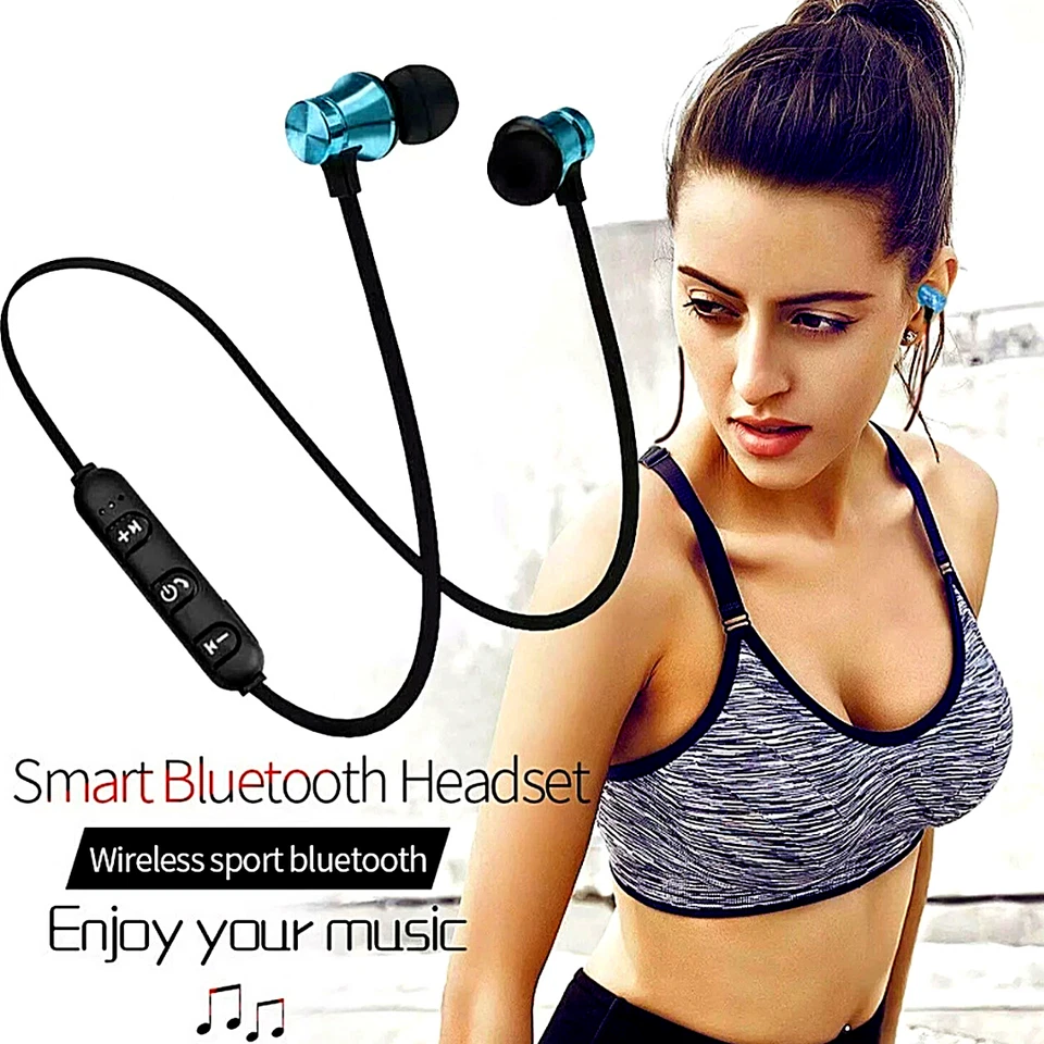 Bluetooth Neckband Wireless Headphones Mic Headset Stereo Earbuds Earphone - Image 3 of 4