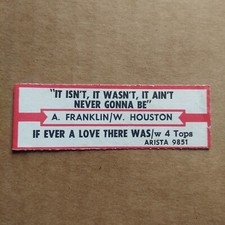 ARETHA FRANKLIN It Isn't It Wasn't It Ain't Never Gonna Be JUKEBOX STRIP Record
