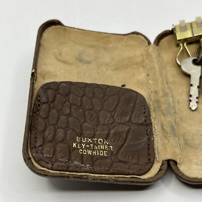Vintage Buxton Key-Tainer Holder Case 4 Key Organizer 2-1/2” x 3-1