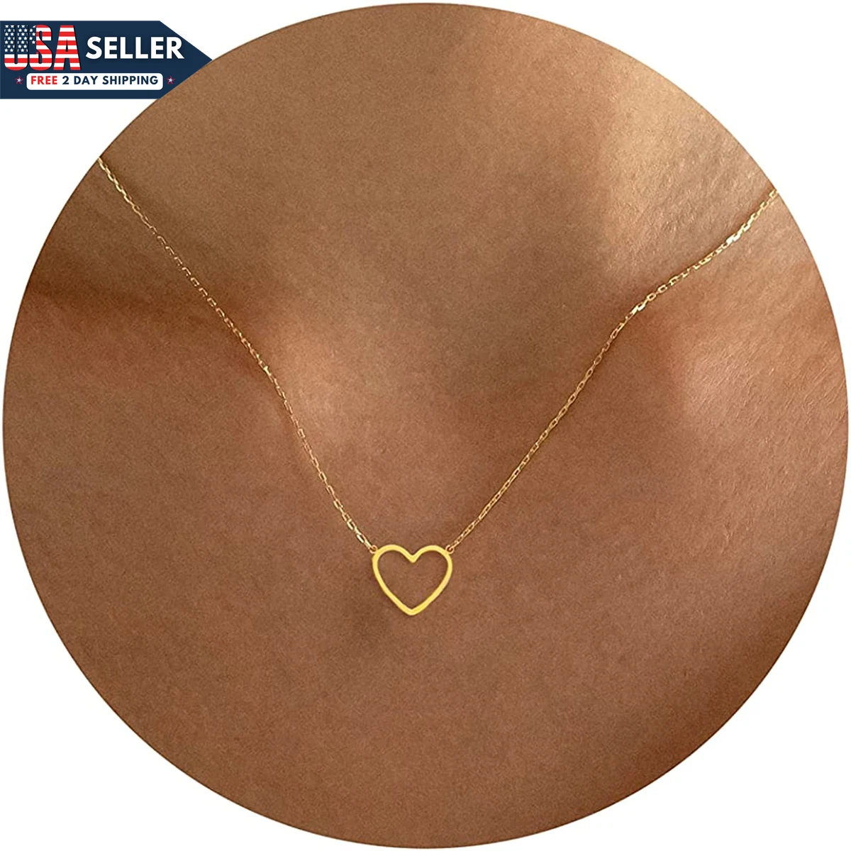 14k gold chain with heart deals pendant