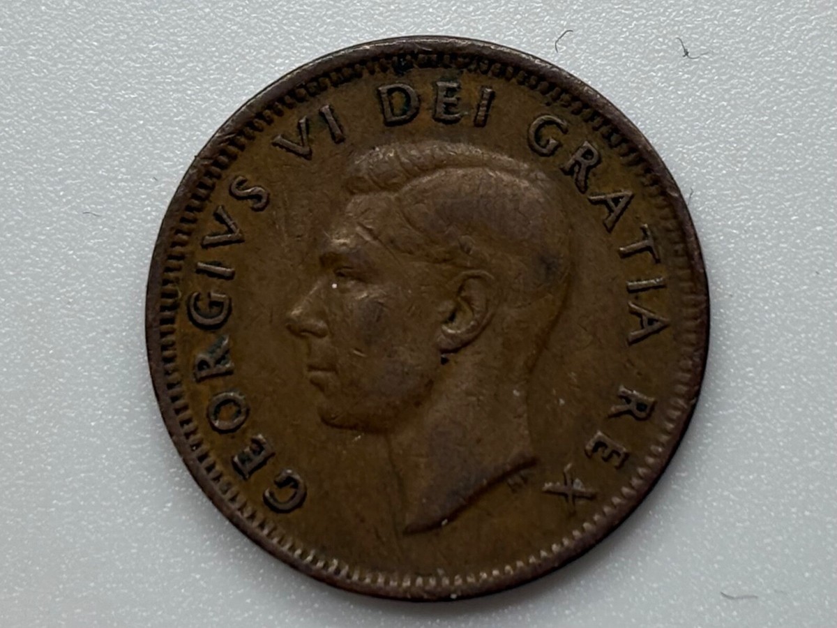 1949 Canada 1 Cent Penny - EXTREMELY RARE SEVERE LAMINATION