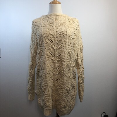 Vintage Express Tricot Handknitted Cream Quality Sweater Heavy duty Knit Small