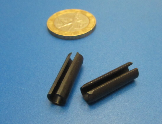 Steel Slotted Metric Spring Pin M6 Dia x 20 mm Length, 100 pcs