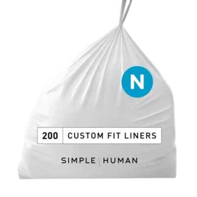 simplehuman Code N 200 Count Custom Fit Drawstring Trash Bags 30L