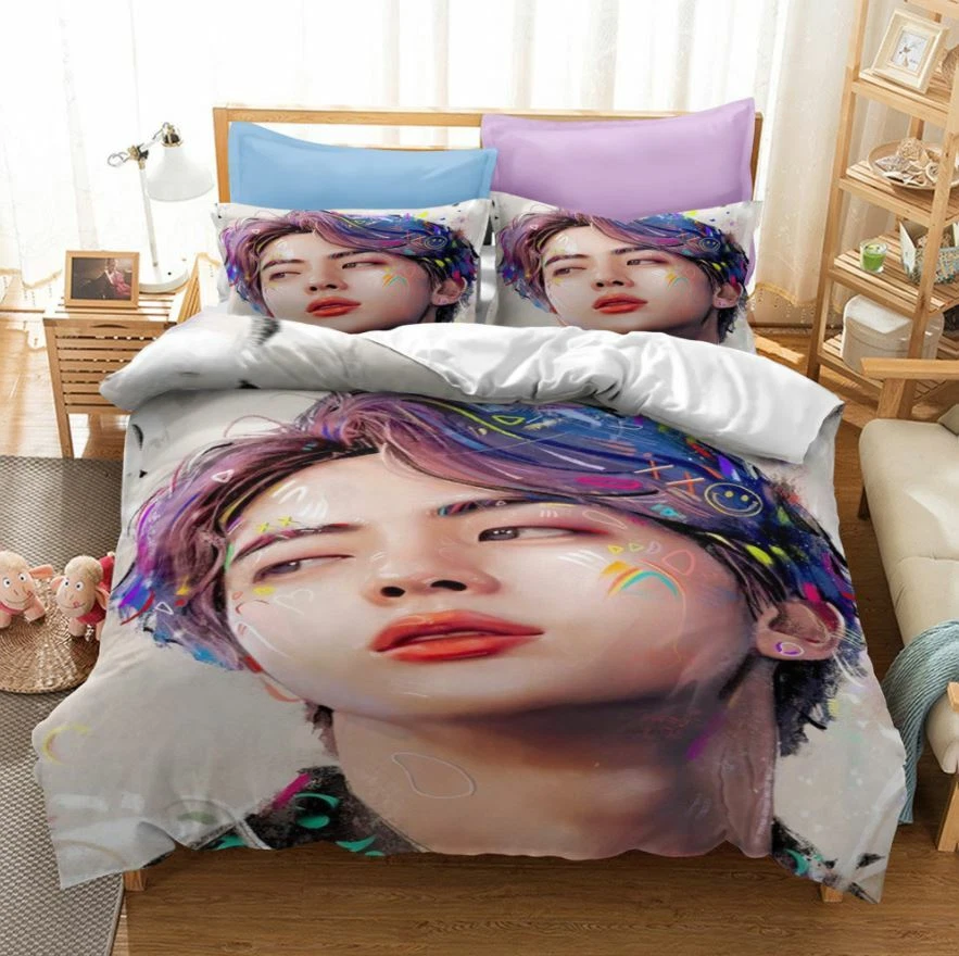 BTS Collection Bed Cover Set Single Double Queen King Bedding Set