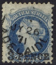 SOUTH AUSTRALIA 1870 QV 3 PENCE ON 4D PERF 10 USED