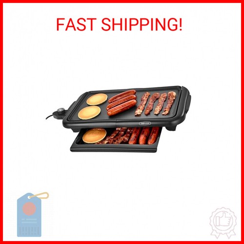 BELLA Electric Griddle with Warming Tray Smokeless Indoor Grill