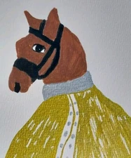 G.A.Titan Acrylic Painting IMPRESSIONISM Horse Folk Art Whimsical Animals 🐴 