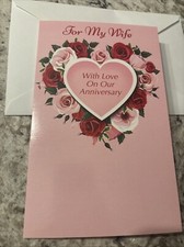 Anniversary For My Wife With Love, I Love You 5  x7.75" Stockwell Greeting Card