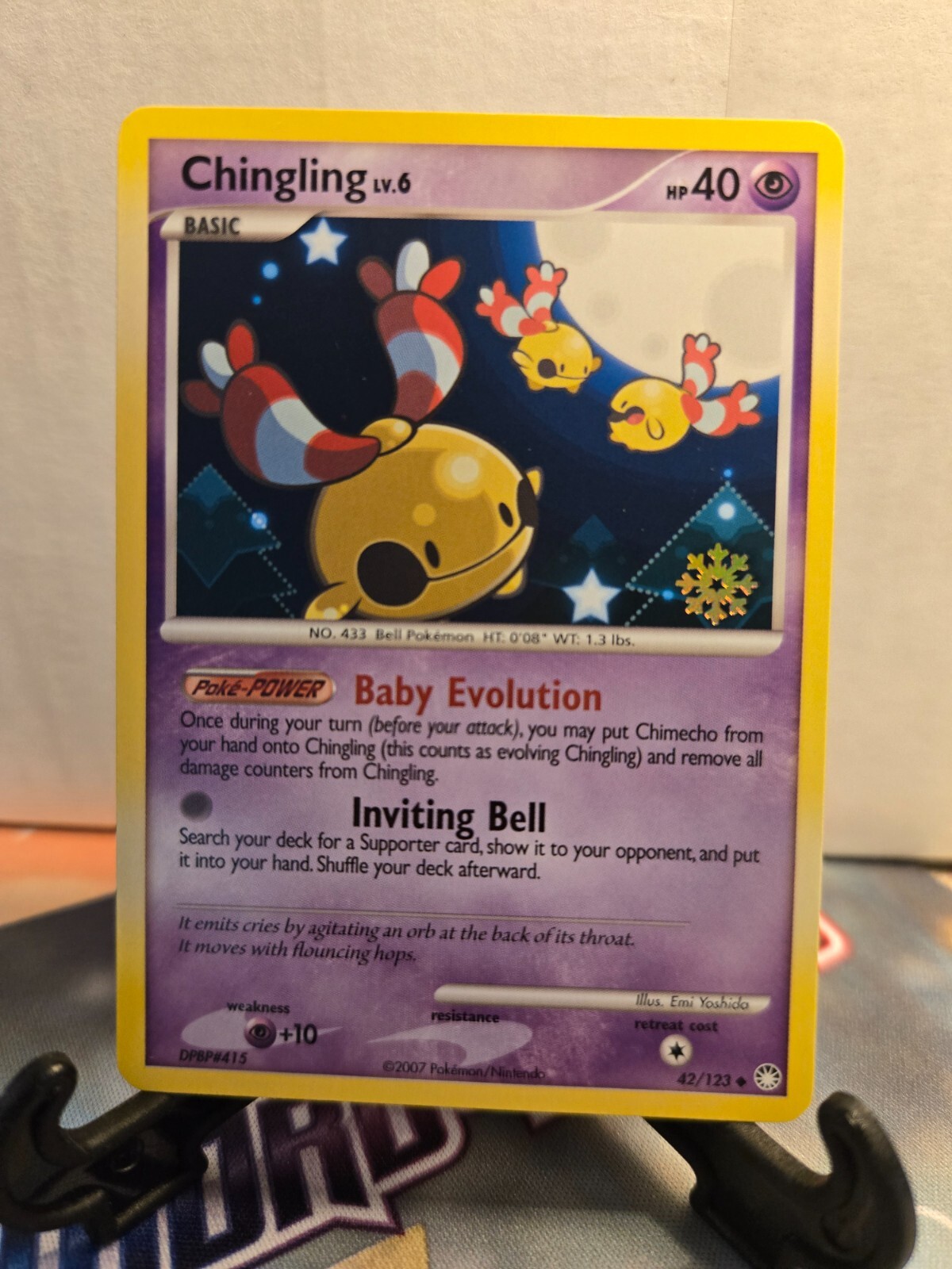 Pokemon TCG Chingling 42/123 Countdown Calendar Snowflake Stamped Promo Card