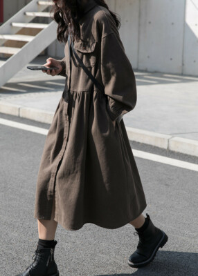 Women Sweet High Waist Loose Long Sleeve Jacket Dress Casual Japanes windbreak | eBay Women Sweet High Waist Loose Long Sleeve Jacket Dress Casual Japanes windbreak | eBay