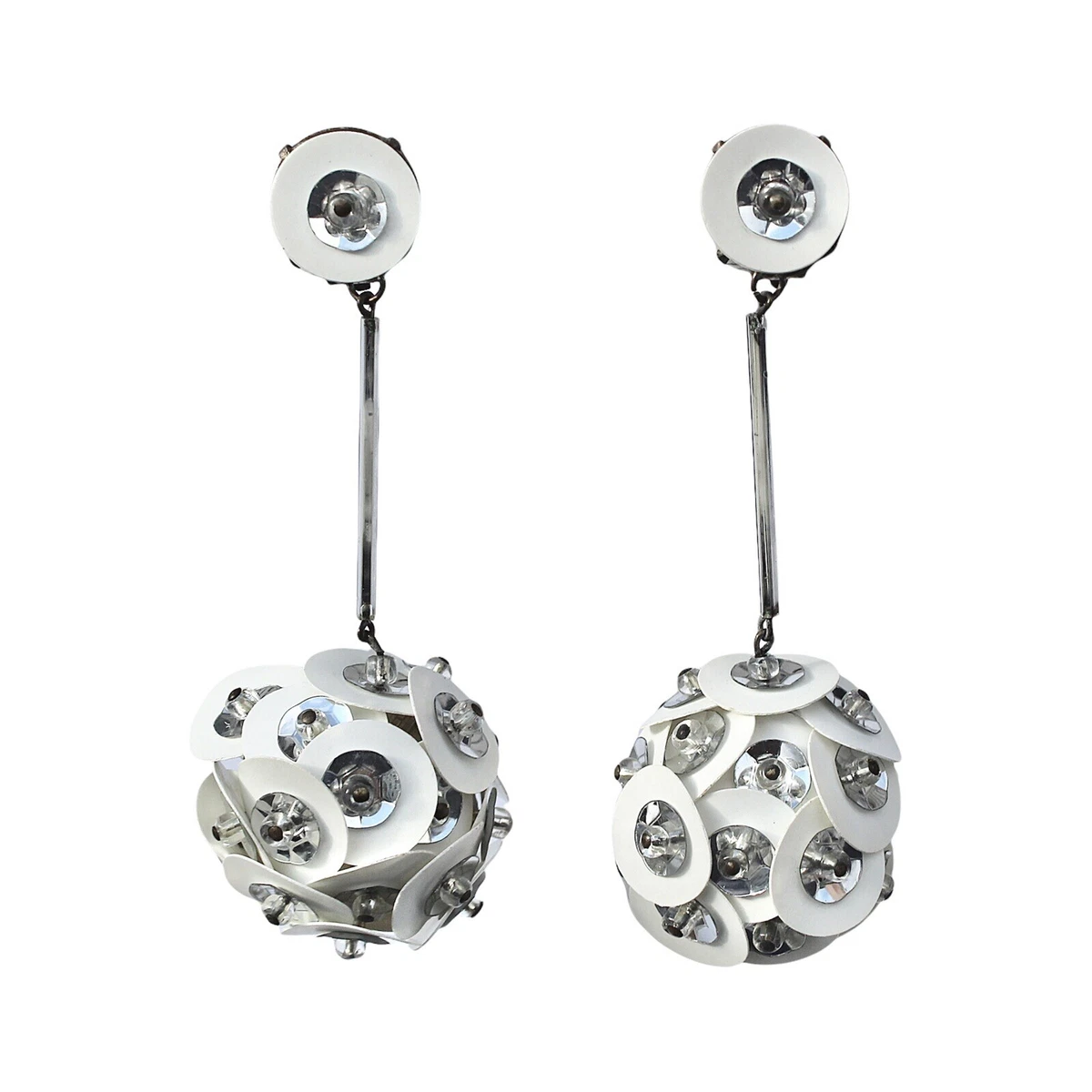 Silver dangle clip on deals earrings