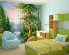 3D Hand Drawn Trees ZHUA2420 Photo Curtain Window Blockout Fabric Amy 2023