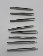 9 Stainless Steel Tweezers For Eyelashes, Hair Removal, Splinter Removal Etc.