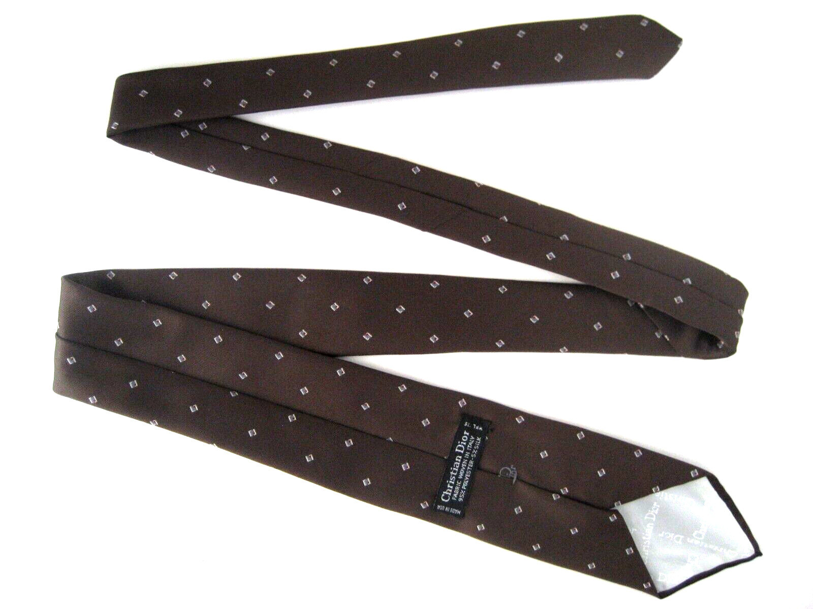 Christian Dior Brown Solid Pattern Polyester / Si… - image 13