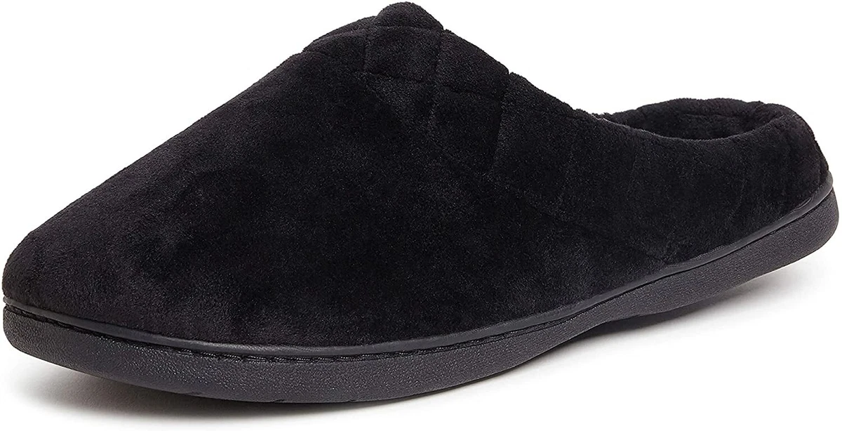 Dearfoams Women s Darcy Microfiber Velour Clog with Quilted Cuff