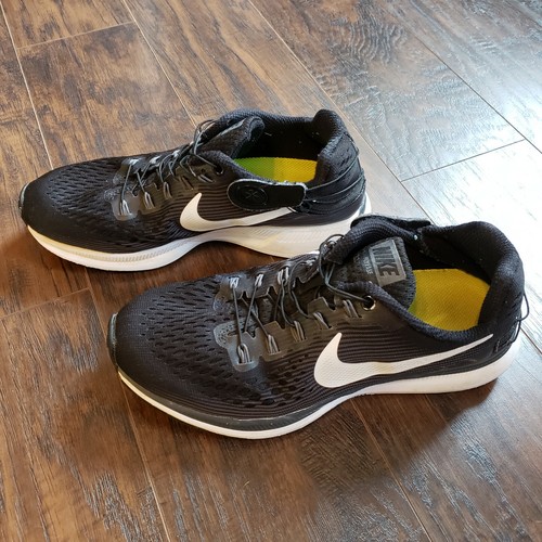 Nike Women's Size 7.5 Air Zoom Pegasus 34 Flyease Running Shoes Black & White - Picture 3 of 16