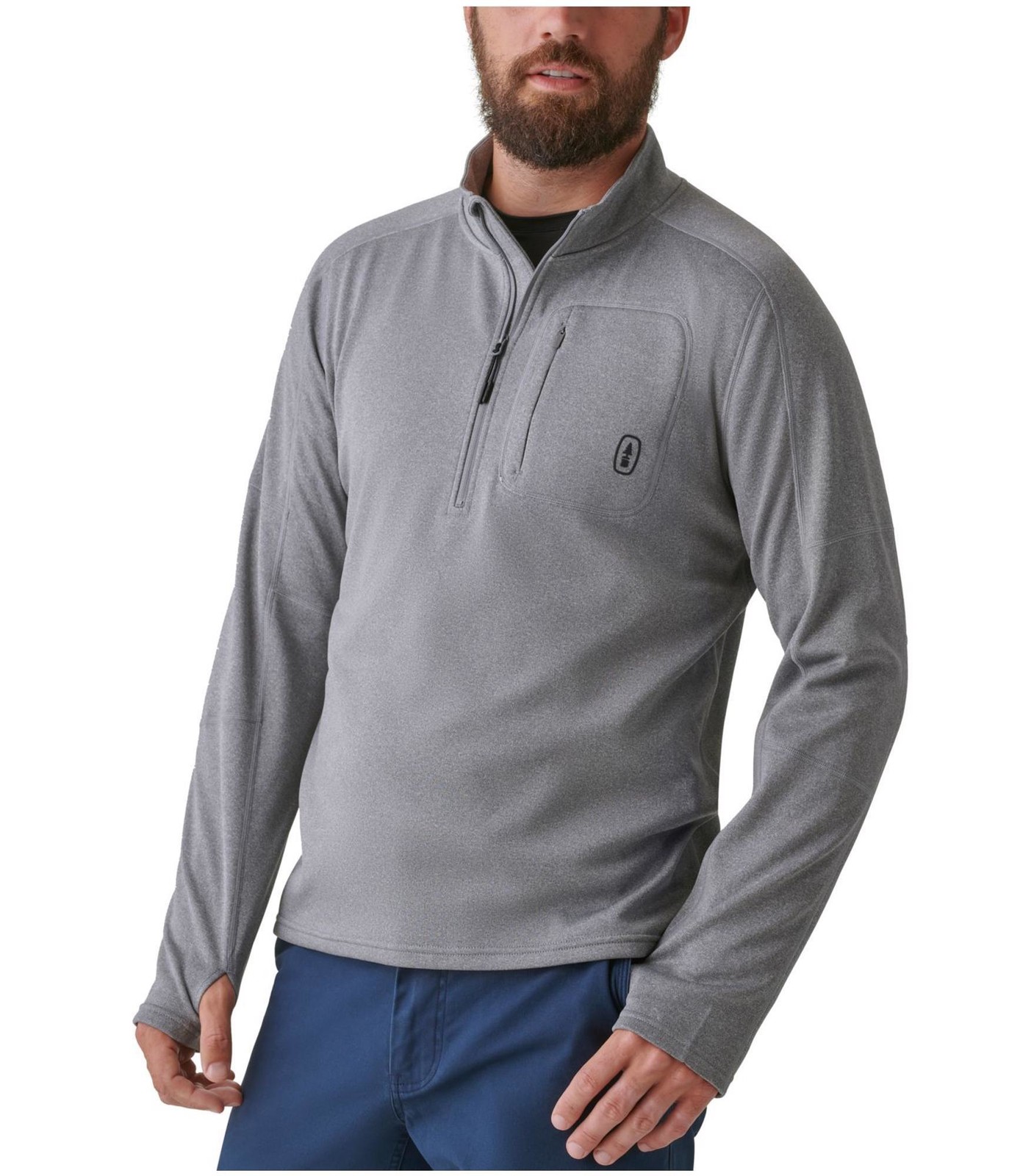 Толстовка BASS OUTDOOR Mens Blaze пуловер на молнии спортивная куртка серый Маленький 4890₽