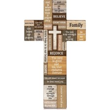 Cross Wall Decor Christian Religious Wooden Cross, 10.6 x 6.1 Inch