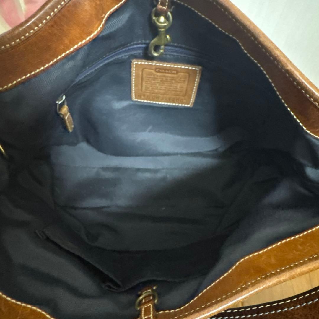 Coach Patchwork Handbag Leather Shoulder Bag Purs… - image 7