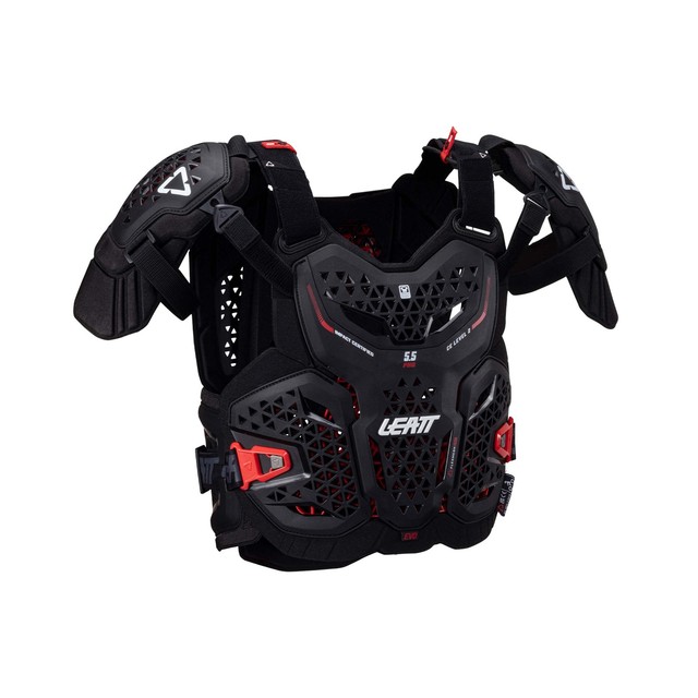 Harnais Moto LEATT 5.5 Pro Evo Noir Rouge Certification CE