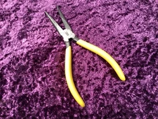 Vtg Indestro Super Brand Needle Nose Pliers #2111 Polished 7" Length Yellow  USA