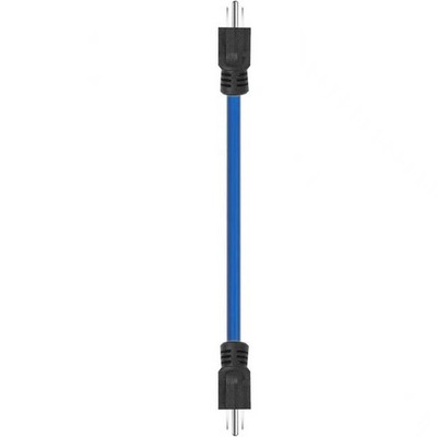 1Pcs 3 Prong Plug Double Male Extension Cord Blue For 125V NEMA 5-15P to 5-15P