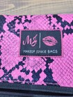 New Makeup Junkie Bag Size Medium Pink & Black Snake Skin Print W/black Tassle — photo 4