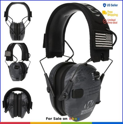 Electronic Hearing Protection Earmuffs 23dB NRR Low Profile Sound Amplification