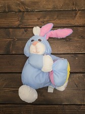 VINTAGE 1988 Fisher Price Puffalump 10" Blue Easter Bunny Doll