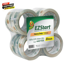 Duck EZ Start Clear Packaging Tape, 1.88 In. X 55 Yd., 8 Rolls