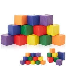Toddler Foam Building Block Sets for Kids, Soft Play Colorful Stacking Cubes