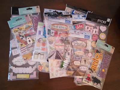 19 PKGS MIXED LOT SCRAPBOOK STICKERS MAMBI JOLEE K & CO TRAVEL BABY PIXAR REVEAL