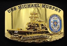 USS Michael Murphy (DDG-112) Destroyer Crew Belt Buckle Polished Gold Tone