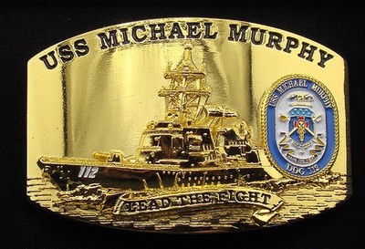 USS Michael Murphy (DDG-112) Destroyer Crew Belt Buckle Polished Gold Tone