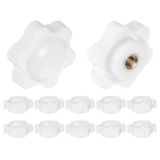 12pcs Star Knobs M4 Thread 25mm Head Non-Through Hole Brass Insert Knob White