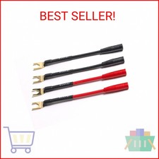 U Type Spade Plug to Female Banana Jack Audio/Video Adapter, 4mm Banana Jack Fem