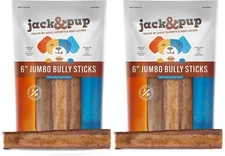 Set of 8pc - 6in Premium Jumbo Size Odor Free Bully Sticks Dog Treats Premium