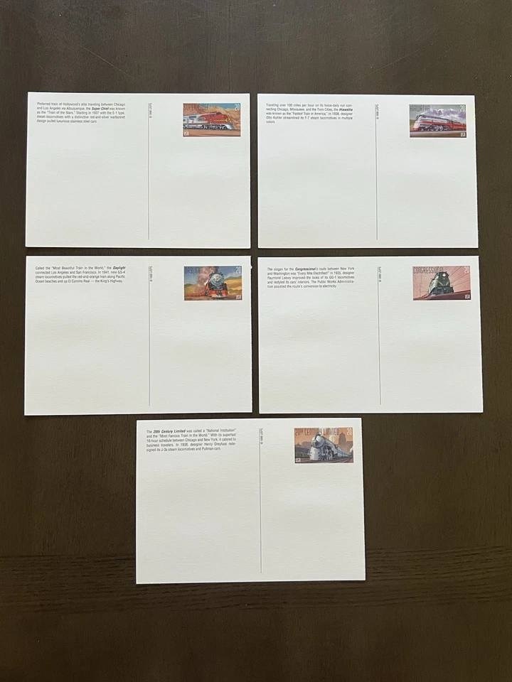 Famous Trains - Scott UX307-UX311 - Set of 5 New Postcards - Image 2 of 2