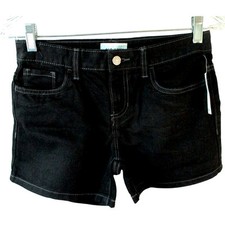 Old Navy Women's Black Mid Rise Shorty Zip Front Jean Shorts NWT Size 12 Reg.