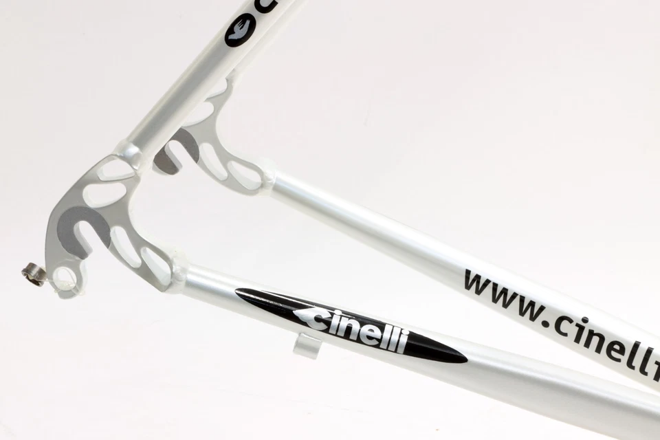 Cuadro de carretera Cinelli Starlight Alloy XL 57,5 cm llanta plateada Italia NUEVO NOS Foto 4 de 4