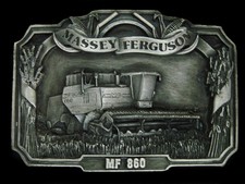 UB01171 NOS VINTAGE 1986  MASSEY FERGUSON MF 860  TRACTOR PEWTER BELT BUCKLE